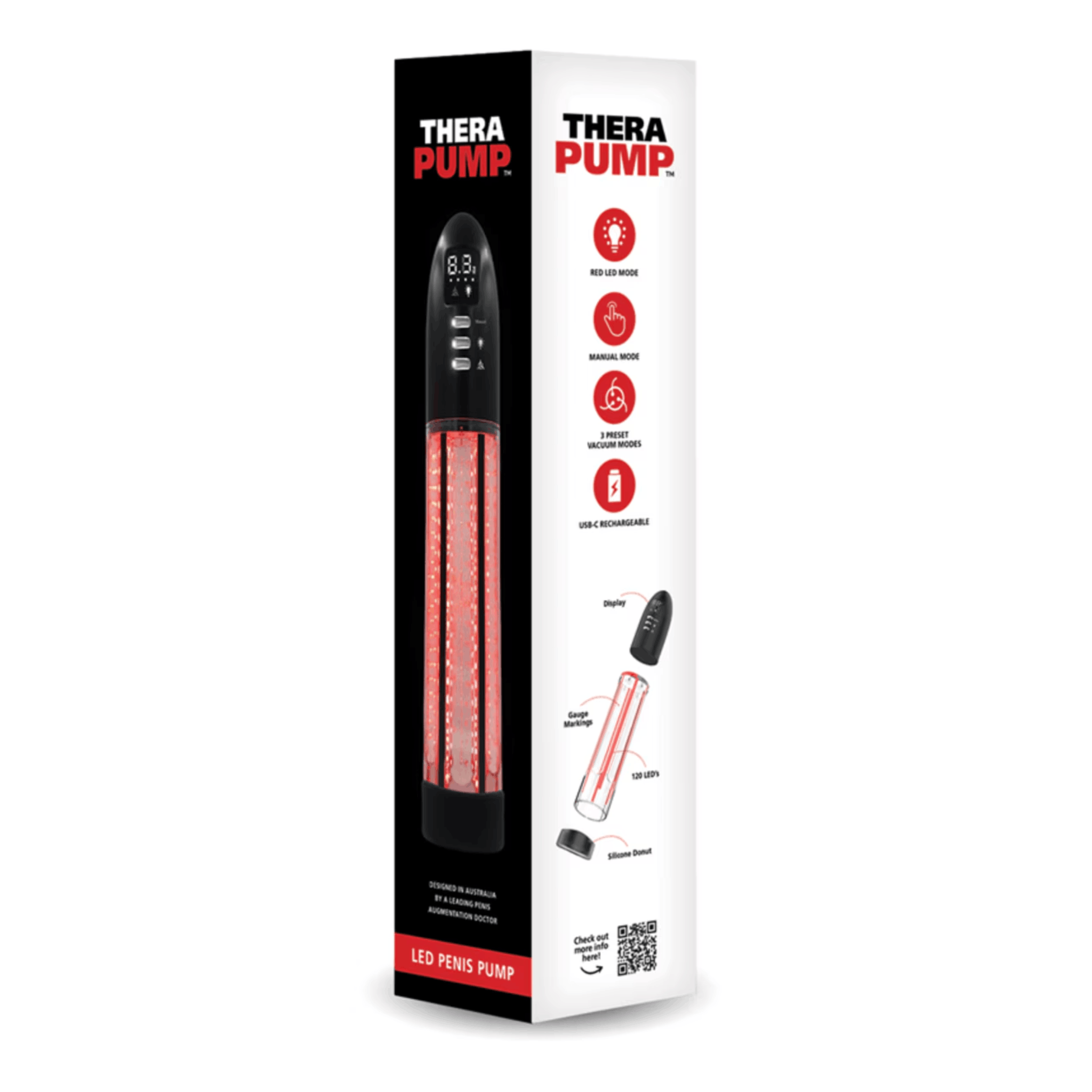 THERAPUMP™ LED Penis Pump – Red Light + Vacuum Erectile Support Device